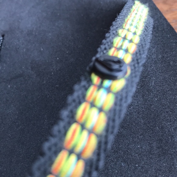 COPY - Volcom black flip flops with yellow/red/green woven straps NWT - Picture 2 of 3